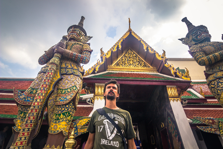 Bangkok - October 13, 2014: Buildings of the Temple of the Emerald Buddha in central Bangkok, Thailandのeditorial素材