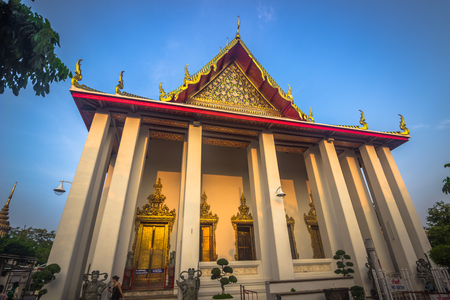 Bangkok - October 13, 2014: Buddhist temple in central Bangkok, Thailandのeditorial素材