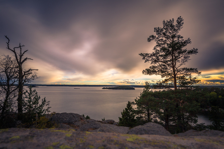 Wild landscape of the Swedish Archipelago, Swedenの写真素材
