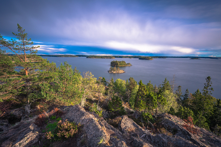 Wild landscape of the Swedish Archipelago, Swedenの写真素材