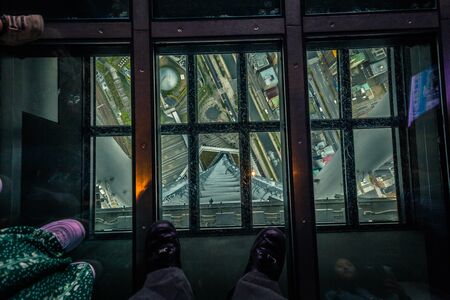 Tokyo - May 20, 2019: Inside the Tokyo Skytree tower in Tokyo, Japanのeditorial素材