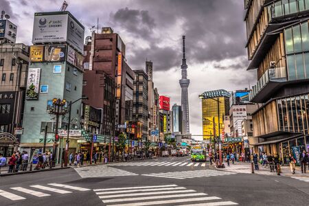 Tokyo - May 20, 2019: Streets of Asakusa, Tokyo, Japanのeditorial素材