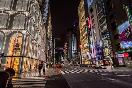 Tokyo - May 20, 2019: Streets of the Ginza district, Tokyo, Japanのeditorial素材
