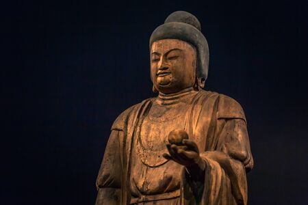 Tokyo - May 21, 2019: Buddhist sculpture in the Tokyo National Museum in Tokyo, Japan