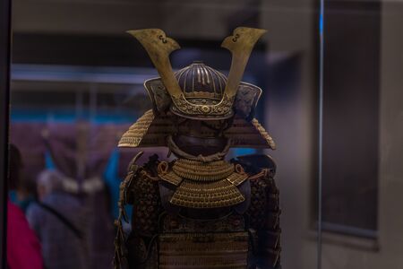 Tokyo - May 21, 2019: Samurai armor in the Tokyo National Museum in Tokyo, Japanのeditorial素材