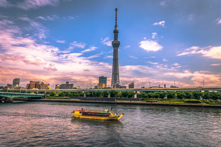 Tokyo - May 19, 2019: Tokyo Skytree tower in Asakusa, Tokyo, Japanのeditorial素材
