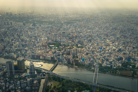 Tokyo - May 20, 2019: Panoramic view of Tokyo seen from the Tokyo Skytree tower in Tokyo, Japan