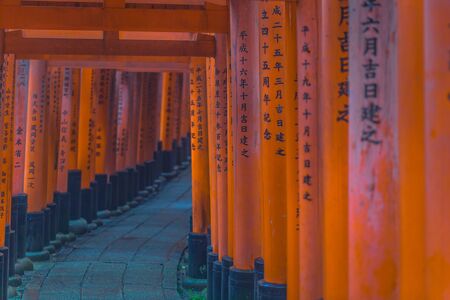 Kyoto - May 28, 2019: Torii gates of the Fushimi Inari Shinto shrine in Kyoto, Japanのeditorial素材