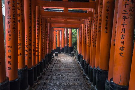 Kyoto - May 28, 2019: Torii gates of the Fushimi Inari Shinto shrine in Kyoto, Japanのeditorial素材