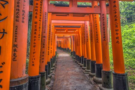 Kyoto - May 28, 2019: Torii gates of the Fushimi Inari Shinto shrine in Kyoto, Japanのeditorial素材