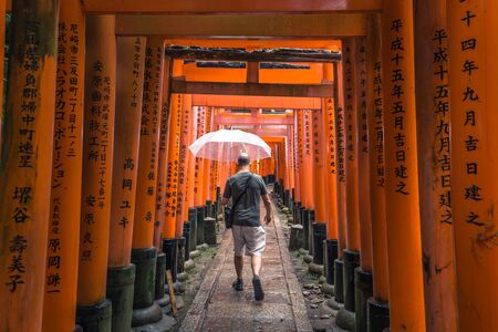 Kyoto - May 28, 2019: Torii gates of the Fushimi Inari Shinto shrine in Kyoto, Japanのeditorial素材