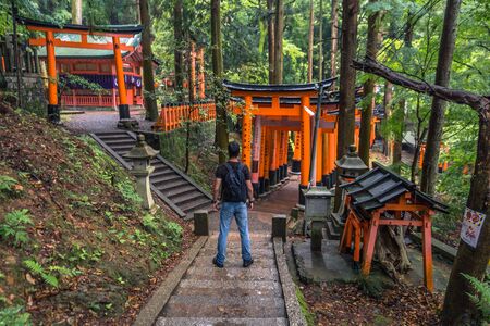 Kyoto - May 28, 2019: Torii gates of the Fushimi Inari Shinto shrine in Kyoto, Japanのeditorial素材