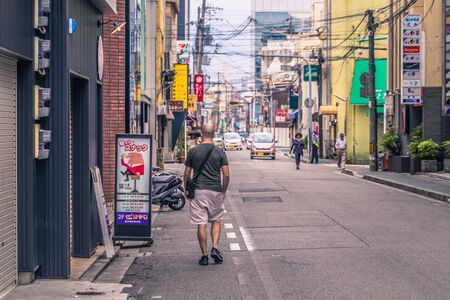 Himeji - June 02, 2019: People in the streets of Himeji, in the region of Kansai, Japanのeditorial素材