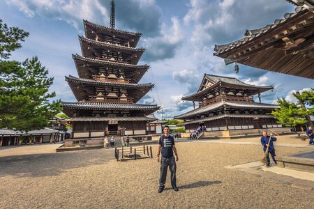 Ikaruga - June 03, 2019: The Horyu-Ji, temple in Irakuga, Nara Perfecture, Japanのeditorial素材