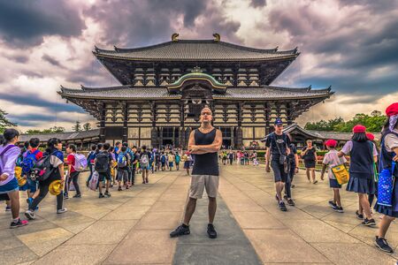 Nara - May 31, 2019: The great Todai-ji temple in Nara, Japanのeditorial素材