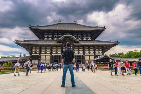 Nara - May 31, 2019: The great Todai-ji temple in Nara, Japanのeditorial素材