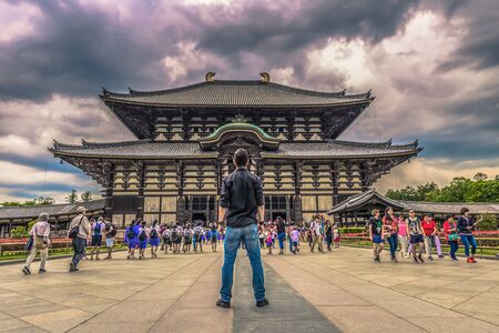 Nara - May 31, 2019: The great Todai-ji temple in Nara, Japanのeditorial素材