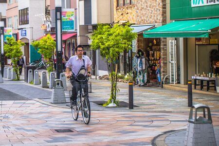 Nara - May 31, 2019: Tourists in the streets of Nara, Japanのeditorial素材