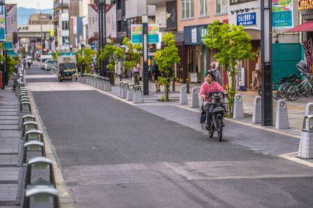 Nara - May 31, 2019: Tourists in the streets of Nara, Japanのeditorial素材