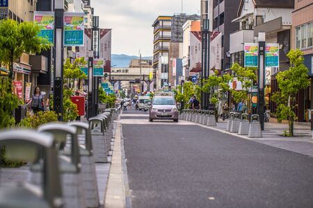 Nara - May 31, 2019: Tourists in the streets of Nara, Japanのeditorial素材