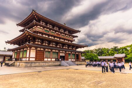 Nara - May 31, 2019: The Yakushi-Ji, temple in Nara, Japanのeditorial素材