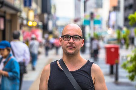 Nara - May 31, 2019: Tourists in the streets of Nara, Japanのeditorial素材