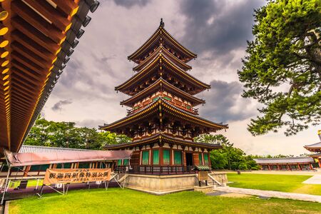 Nara - May 31, 2019: The pagoda of Yakushi-Ji, temple in Nara, Japanのeditorial素材