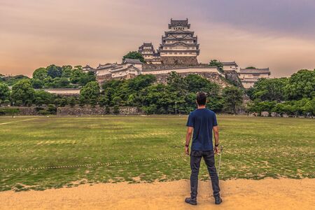Himeji - June 02, 2019: The iconic Himeji Castle in the region of Kansai, Japanのeditorial素材