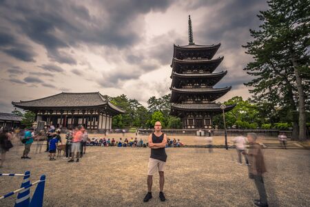 Nara - May 31, 2019: The Kofuku-ji Buddhist temple in Nara, Japanのeditorial素材