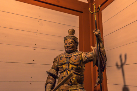Nara - May 31, 2019: Inside the pagoda of Yakushi-Ji, temple in Nara, Japanのeditorial素材