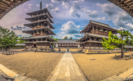 Ikaruga - June 03, 2019: The Horyu-Ji, temple in Irakuga, Nara Perfecture, Japanのeditorial素材
