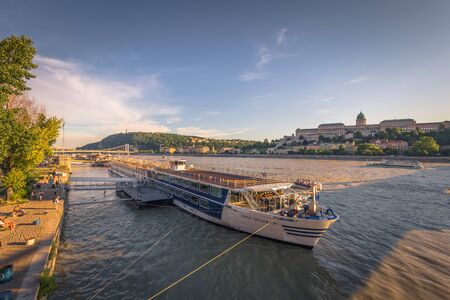 Budapest - June 21, 2019: Panoramic view of the Danube in Budapest, Hungaryのeditorial素材
