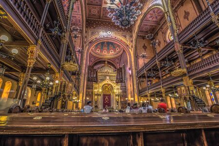 Budapest - June 21, 2019: Inside the great Synagogue of Budapest, Hungaryのeditorial素材