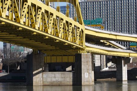 Fort Pitt Bridge in Pittsburghの写真素材