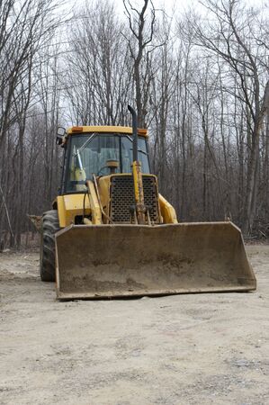 Front View of a Backhoe