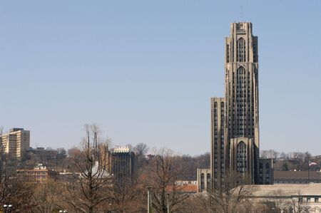 The Cathedral of Learning in Pittsburgh with copy spaceの写真素材