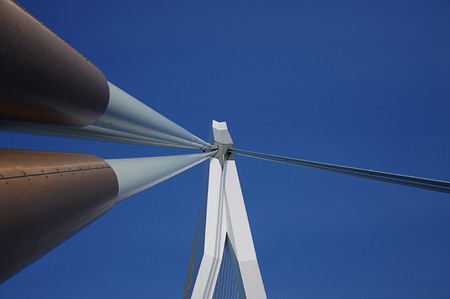 Eramsmusbrug (Erasmus bridge) in Rotterdam, The Netherlandsの写真素材