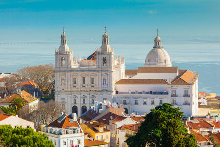 Lisbon, view with the monastery of S. Vicente de Foraの写真素材