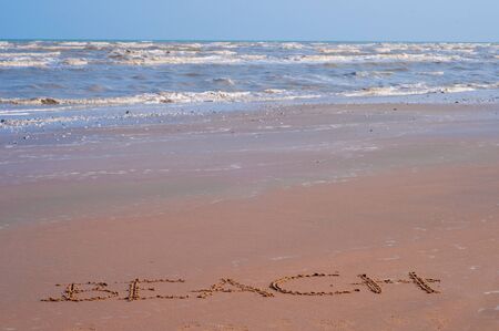 letter on the beachの写真素材