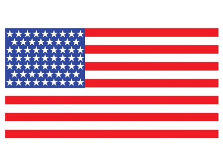 American Flag on white backgroundの写真素材