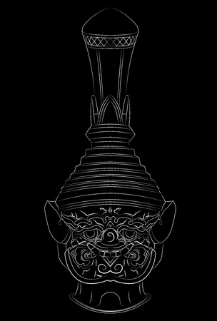 Giant drawing image, Front head directionの写真素材