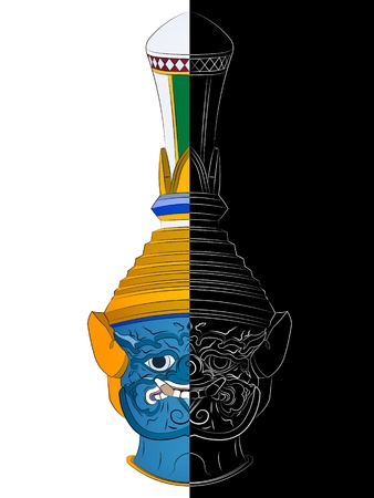 Giant drawing image, Front head directionの写真素材