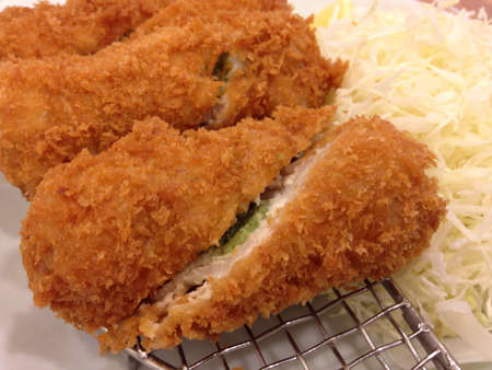 tongkatsu delicious fried pork with salad in japanese styleの素材