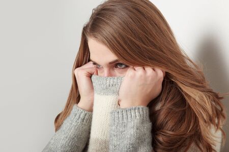 Woman hidingの写真素材