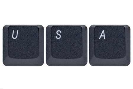 3 keys of a modern keyboard saying "USA"の写真素材