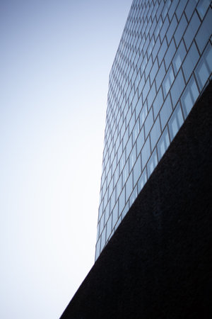 abstract scene of modern building that is parly framed from the groundの写真素材