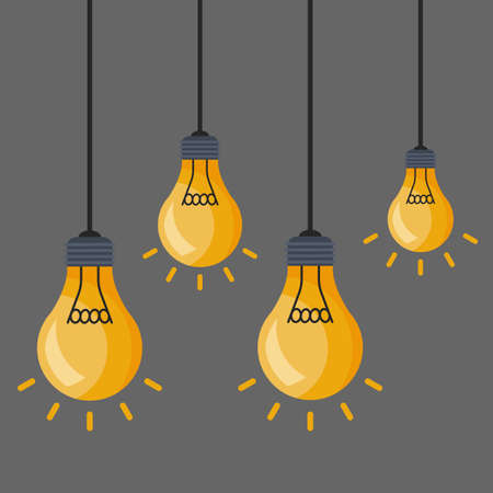Creative idea in light bulb shape as inspiration concept. Vector design element. Flat icon.のイラスト素材