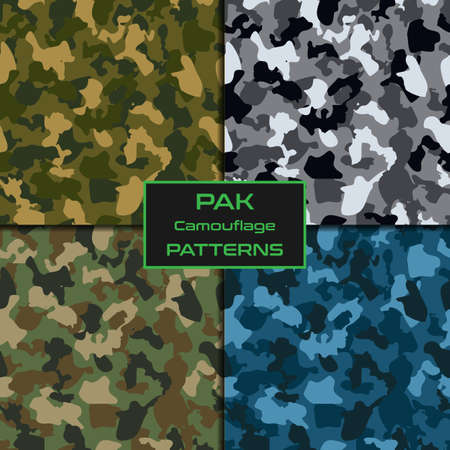 Pack Seamless vector pattern camouflage disguise military and huntingのイラスト素材