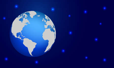 earth globe illustration. Abstract polygonal planet. Low poly design. global network connection. Blue futuristic background with planet Earth. Internet and technology. vector illustration.のイラスト素材