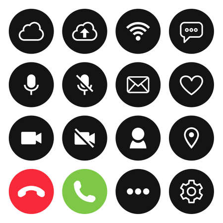 Mobile phone app ,icons icons set vector designのイラスト素材